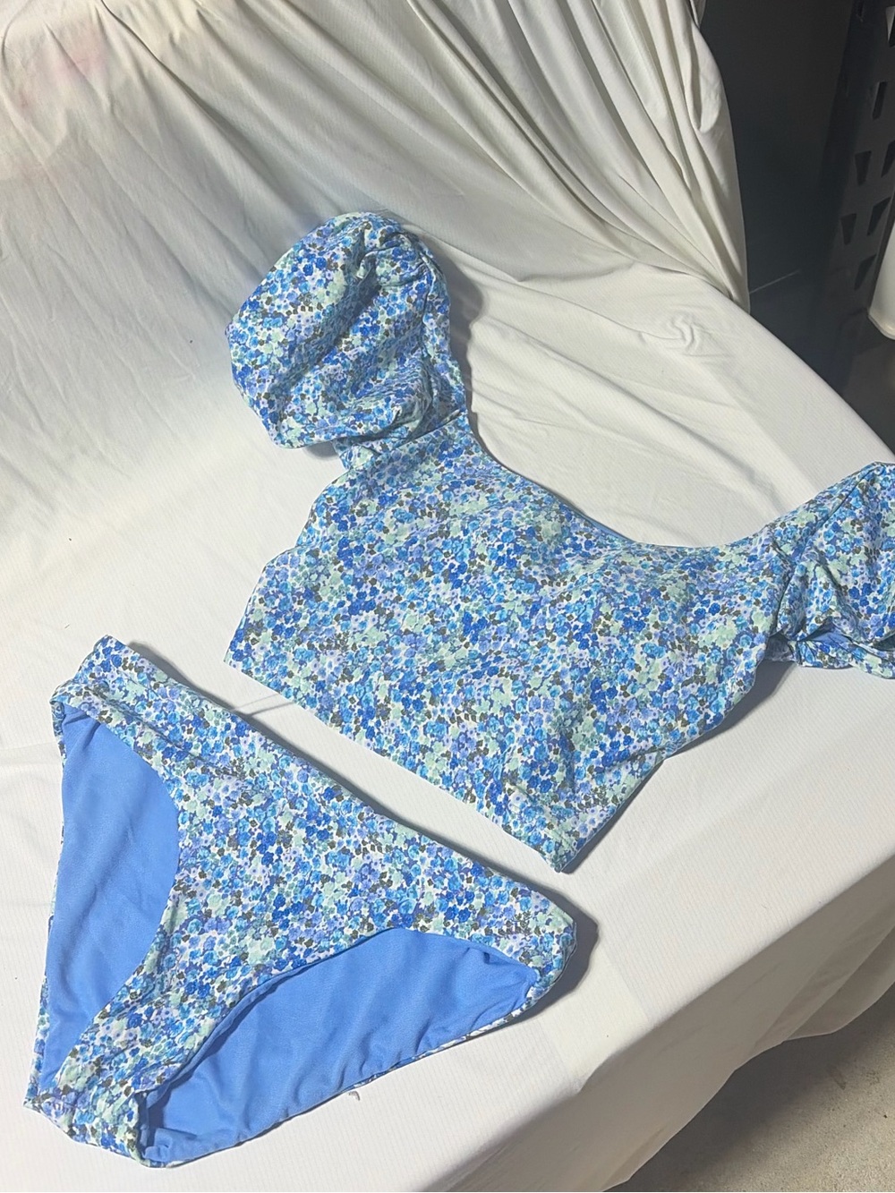 Sonoma Blue Floral Ruffle Bikini Set